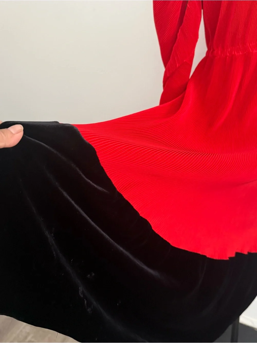 Tory Burch Pleated Ruffle Dress Runway Red 2 Convertible